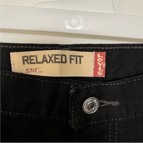 Means LEVI'S Relaxed-Fit 550 Jeans Black Size W36 L34 100% Cotton - Picture 3 of 8